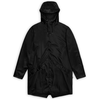 Rains Unisex Long Jacket Black Grain