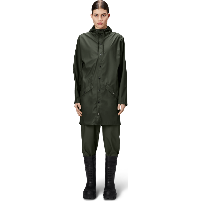 Rains Unisex Long Jacket Green