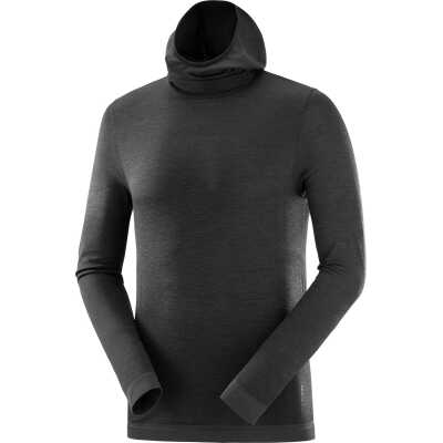 Salomon Men's Essential Wool Hooded Deep Black