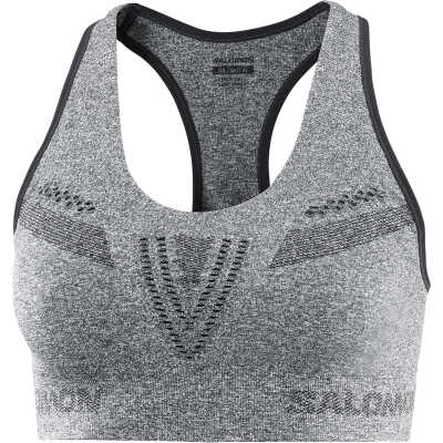 Salomon Women's Elevate Move'On Bra Deep Black/Heather/Reflective Silve
