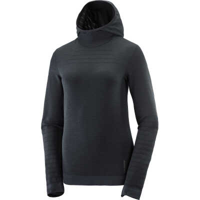 Salomon Women's Essential Wool Hooded Deep Black