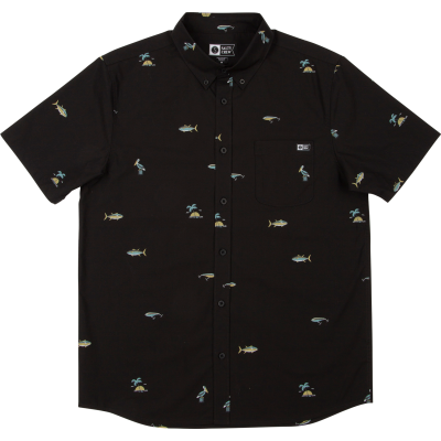 Salty Crew Men's Markets Ss Woven Black/Gold