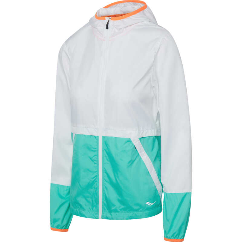 Saucony Women's Packaway Jacket White Saucony Women's Packaway Jacket White