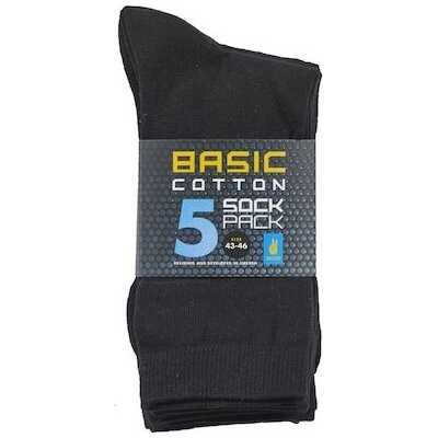 Seger Basic Cotton Sock 5-pack Black