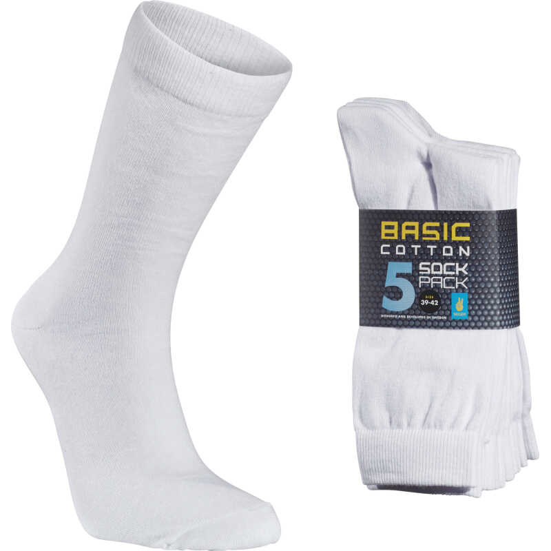 Seger Basic Cotton Sock 5-pack White Seger Basic Cotton Sock 5-pack White