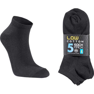 Seger Unisex Low Cotton Sock 5-pack Black