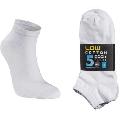 Seger Unisex Low Cotton Sock 5-pack White