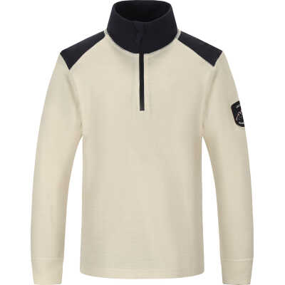 Skogstad Juniors' Hulda Merinoull Blanding Half-Zip White Sand