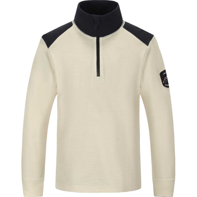 Skogstad Juniors' Hulda Merinoull Blanding Half-Zip White Sand Skogstad Juniors' Hulda Merinoull Blanding Half-Zip White Sand