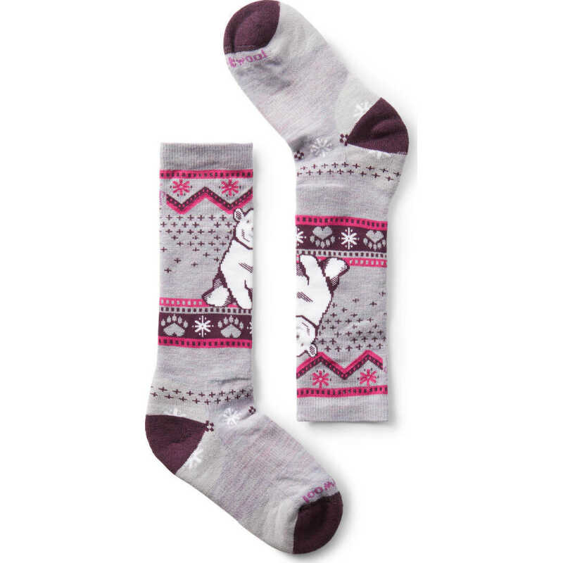 Smartwool Kids' Wintersport Full Cushion Polar Bear Pattern OTC- Recycled Socks Purple Eclipse Smartwool Kids' Wintersport Full Cushion Polar Bear Pattern OTC- Recycled Socks Purple Eclipse