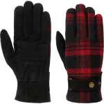 Stetson Men's Gloves Goat Suede/Shadow Plaid Black/Red