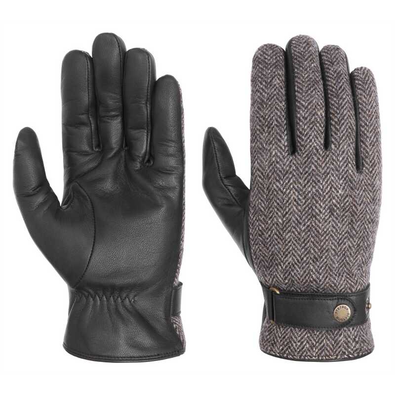 Stetson Woolrich Leather Gloves Black Stetson Woolrich Leather Gloves Black