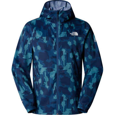 The North Face Men's Mountain Athletics Printed Hooded Wind Jacket Summit Navy Painted Mountains Print