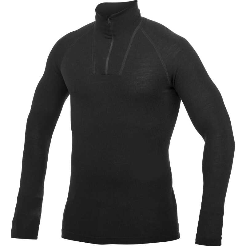 Woolpower Men's Zip Turtleneck Lite Black