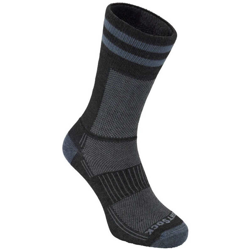 Wrightsock Coolmesh II Crew Black/grey W/ Stripes