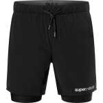 super.natural Men's Double Layer Shorts Jet Black