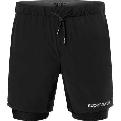super.natural Men's Double Layer Shorts Jet Black