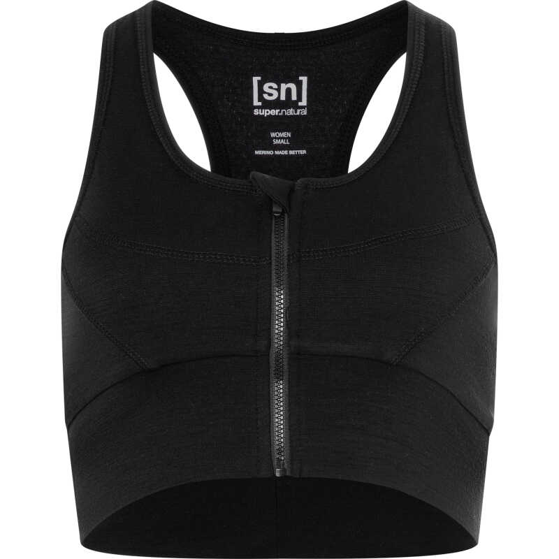 super.natural Women's Motion Zip Top Jet Black super.natural Women's Motion Zip Top Jet Black
