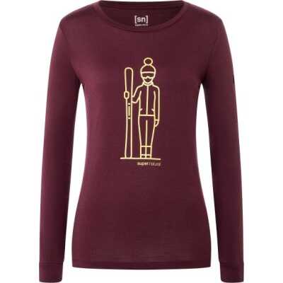 super.natural Women's Skianto Long Sleeve Wine Tasting/Gold