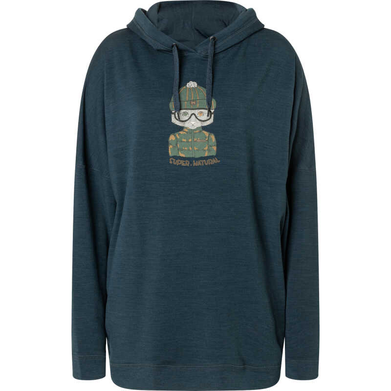 super.natural Women's Snow Cat Hoodie Blueberry/Various