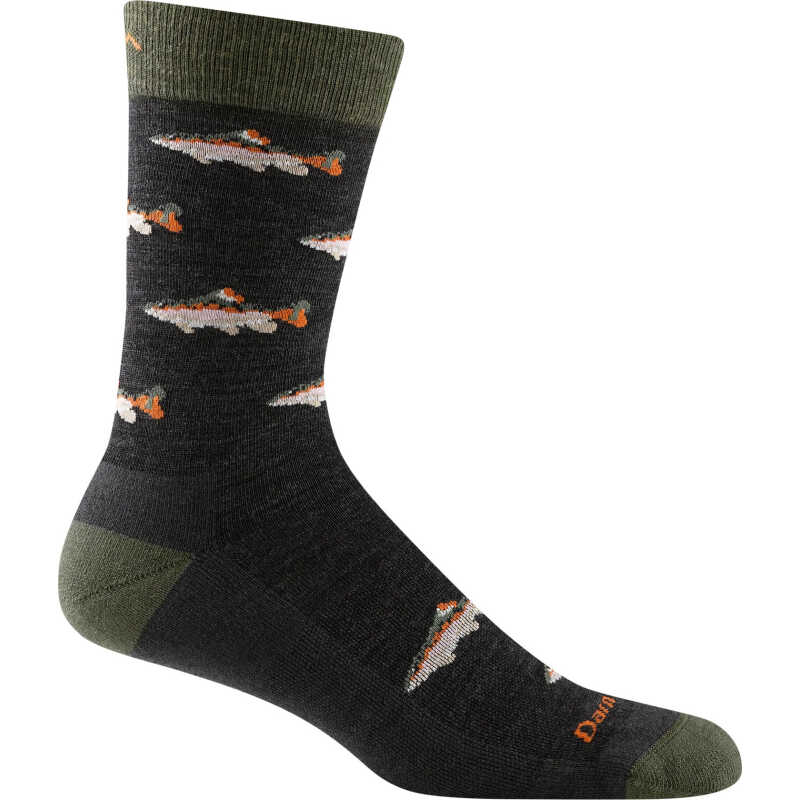 Darn Tough Men's Spey Fly Crew Lightweight Lifestyle Sock Charcoal Darn Tough Men's Spey Fly Crew Lightweight Lifestyle Sock Charcoal
