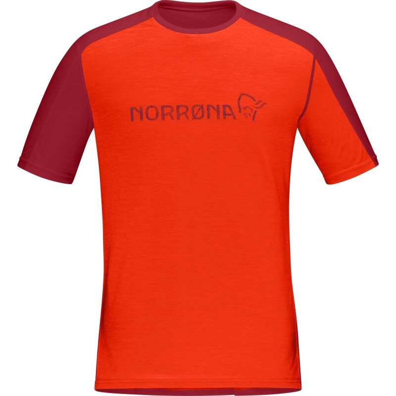 Norr⌀na Men's Falketind Equaliser Merino T-Shirt Arednalin/Rhubarb Norr⌀na Men's Falketind Equaliser Merino T-Shirt Arednalin/Rhubarb